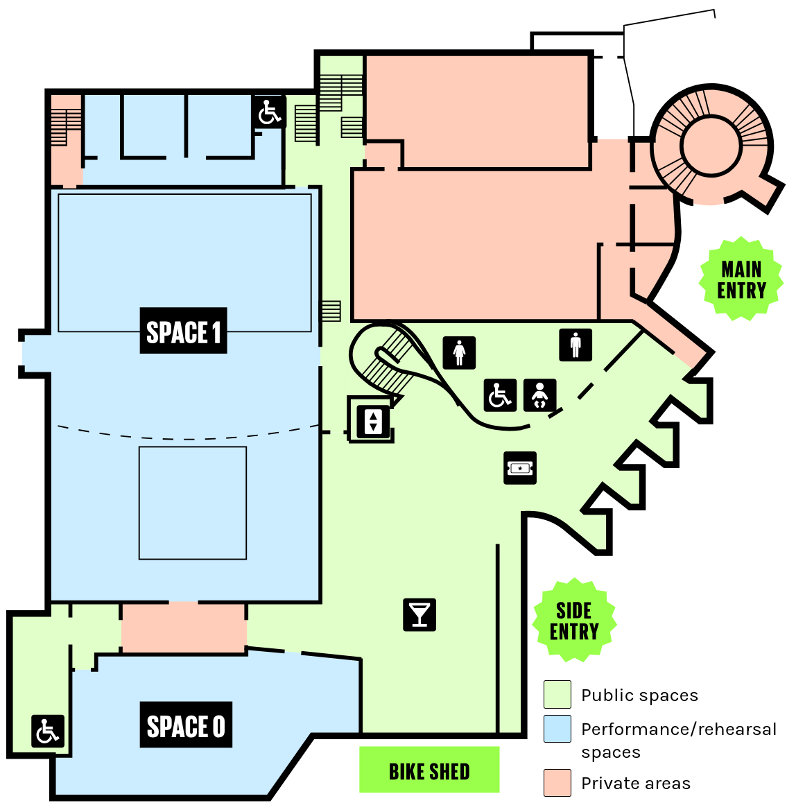 Ground floor floorplan for Contact, venue for PyconUK 2025